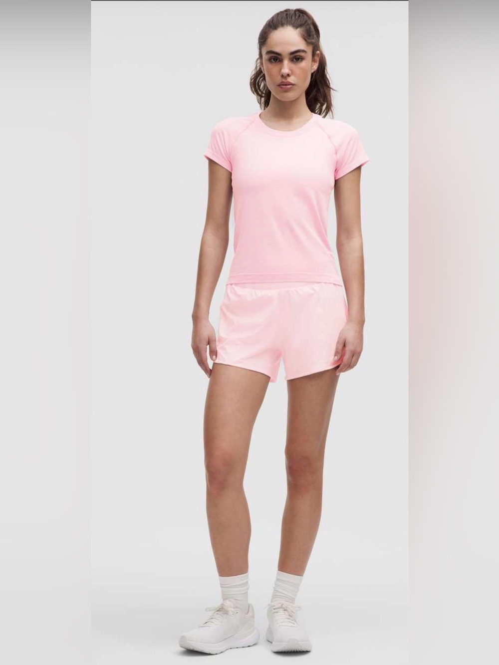 Lululemon Hotty Hot High-Rise Lined Shorts 4” – Pink Organza – Size 8